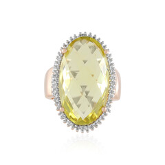Lemon Quartz Silver Ring