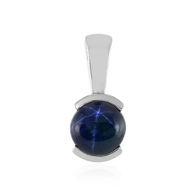 Blue Star Sapphire Silver Pendant