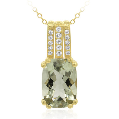 Green Amethyst Silver Necklace