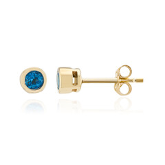9K Neon Blue Apatite Gold Earrings