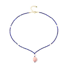 Pink Opal Silver Necklace