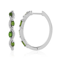 Russian Diopside Silver Earrings