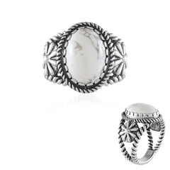 Howlite Silver Ring (Desert Chic)