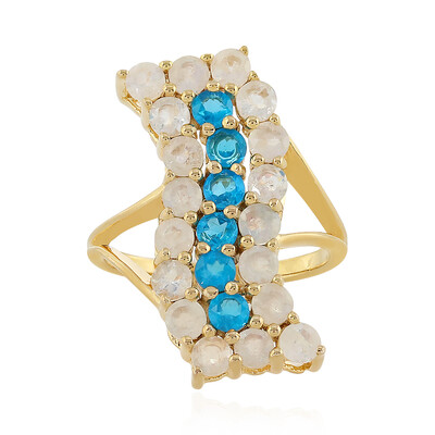 Rainbow Moonstone Silver Ring