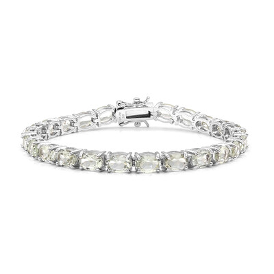 Green Amethyst Silver Bracelet