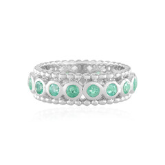 Russian Emerald Silver Ring