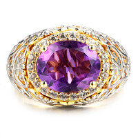 Zambian Amethyst Silver Ring (Dallas Prince Designs)