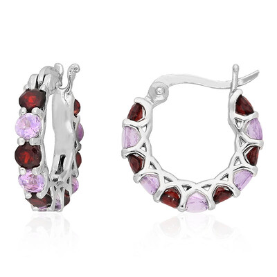 Mozambique Garnet Silver Earrings