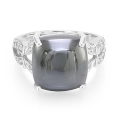 Black Hematite Silver Ring