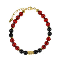 Colombian red Amber Silver Bracelet
