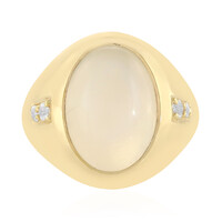 White Moonstone Silver Ring