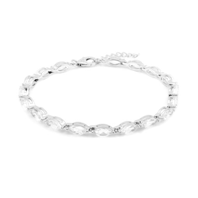 White Topaz Silver Bracelet