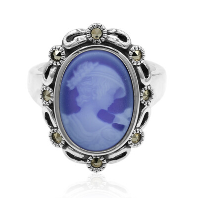 Blue Lace Agate Silver Ring