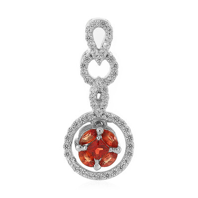 Sunset Ruby Silver Pendant