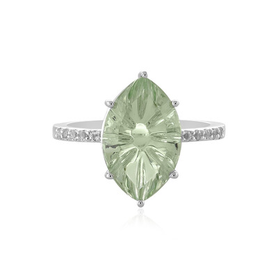 Green Amethyst Silver Ring