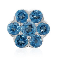 Swiss Blue Topaz Silver Charm