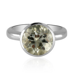 Green Amethyst Silver Ring