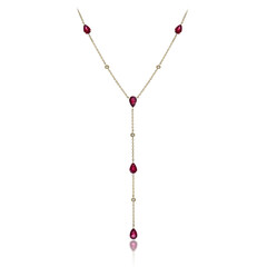 14K AAA Mozambique Ruby Gold Necklace (CIRARI)