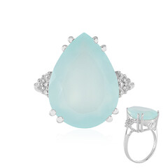 Aqua Chalcedony Silver Ring