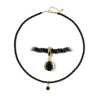 Black Spinel Silver Necklace