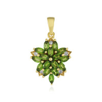 Russian Diopside Silver Pendant