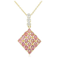 18K Unheated Padparadscha Sapphire Gold Necklace (AMAYANI)
