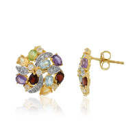 Mozambique Garnet Silver Earrings