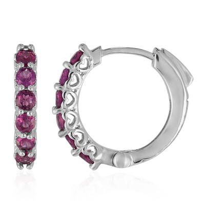 Rhodolite Silver Earrings
