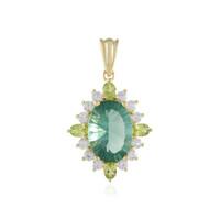 Green Fluorite Silver Pendant