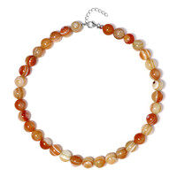Orange Agate Silver Necklace
