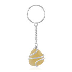 Yellow Agate Brass Key ring