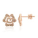 9K SI1 Argyle Rose De France Diamond Gold Earrings (Annette)