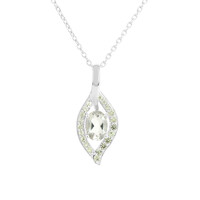 Green Amethyst Silver Necklace