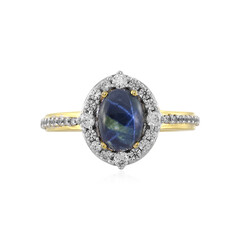 Blue Star Sapphire Silver Ring