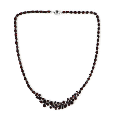 Mozambique Garnet Silver Necklace