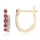 18K Red Beryl Gold Earrings