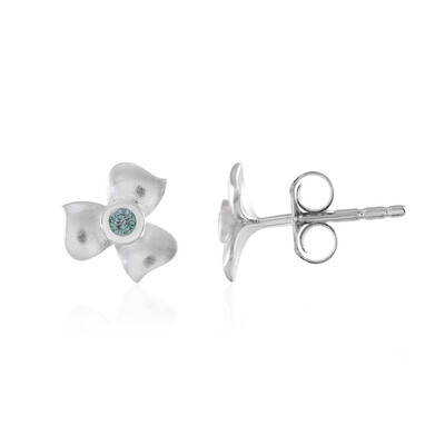 9K I1 Blue Diamond Gold Earrings
