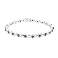 Blue Sapphire Silver Bracelet