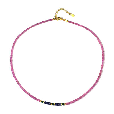 Pink Sapphire Silver Necklace (Riya)