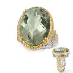 Green Amethyst Silver Ring (Gems en Vogue)
