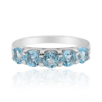 Swiss Blue Topaz Silver Ring