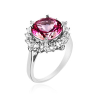Pink Topaz Silver Ring