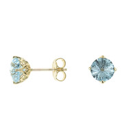 9K Sky Blue Topaz Gold Earrings