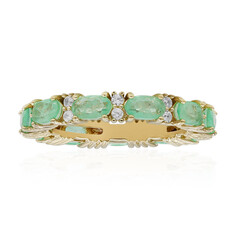 Green Pastel Quartz Silver Ring