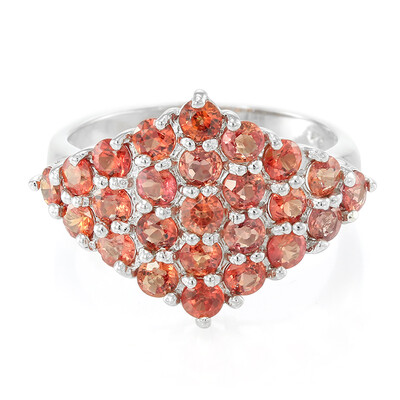 Sunset Ruby Silver Ring