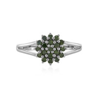 I3 Green Diamond Silver Ring