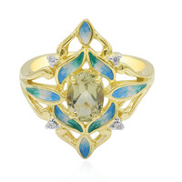 Olive Quartz Silver Ring