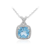 Swiss Blue Topaz Silver Necklace