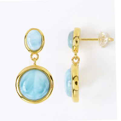 Larimar Silver Earrings