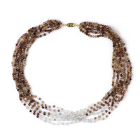 Brown Zircon Silver Necklace (Riya)